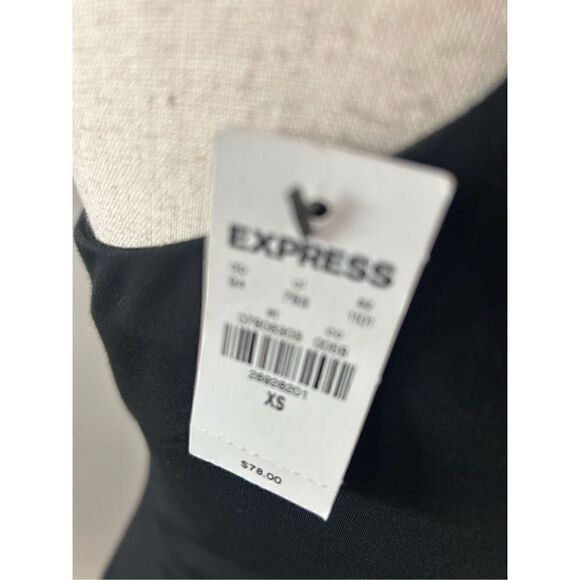 Express black sexy one shoulder dress knee length stretchy size xs - Picture 4 of 5
